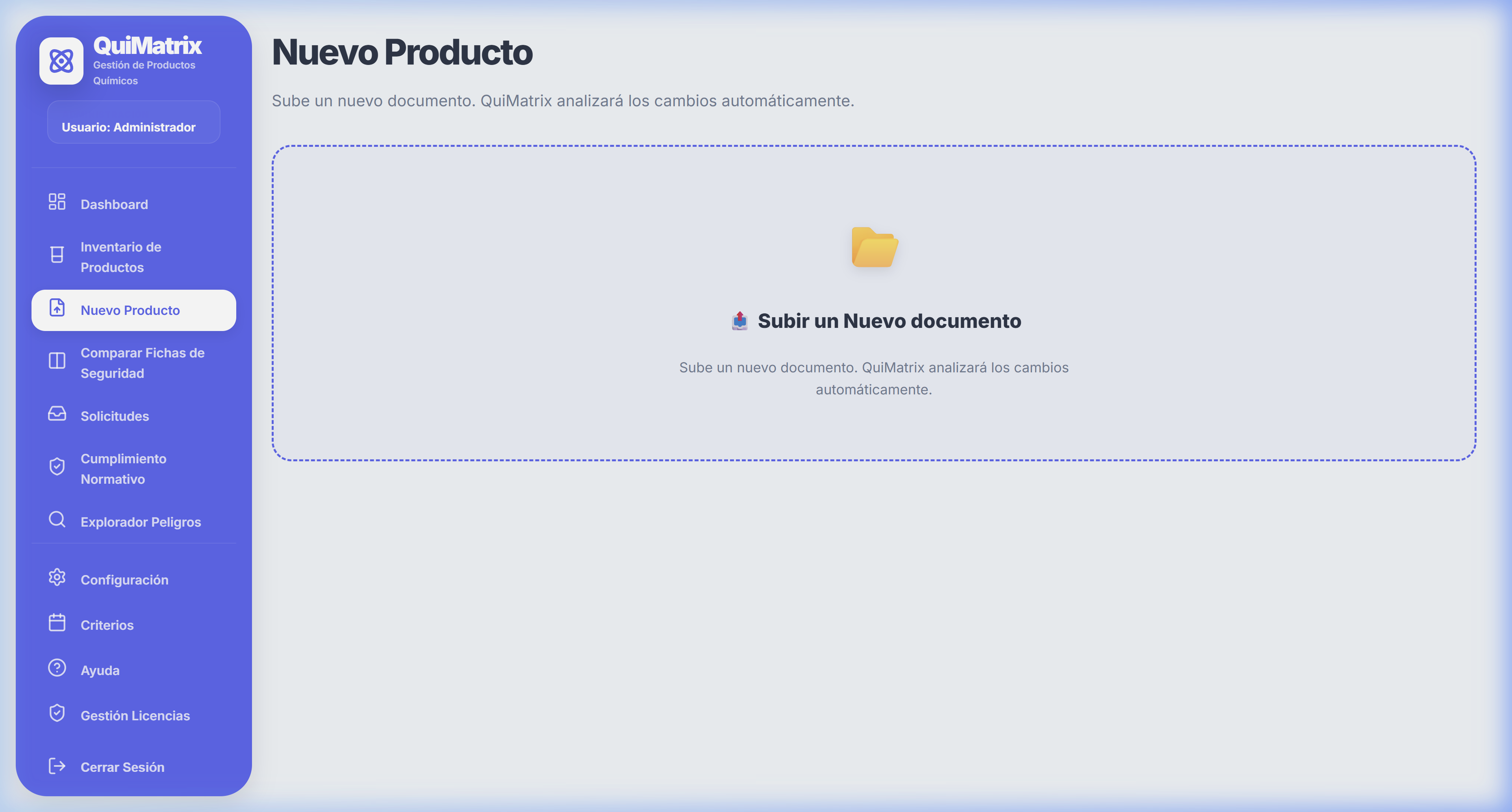 Nuevo Producto Administrador